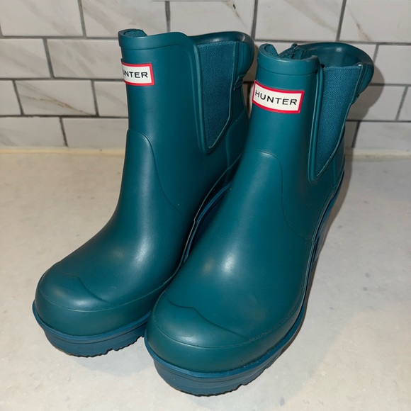 RARE Hunter Block Heel Chelsea Rain Boots - Picture 3 of 7